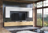 Pro-meubels - Tv meubel Sydney - 279cm - Eiken/Wit mat - Wandmeubel