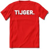 Tijger - Valentijn T-Shirt | Grappig Valentijnsdag Cadeautje voor Hem en Haar | Dames - Heren - Unisex | Kleding Cadeau | - Rood - M