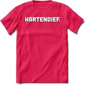 Hartendief - Valentijn T-Shirt | Grappig Valentijnsdag Cadeautje voor Hem en Haar | Dames - Heren - Unisex | Kleding Cadeau | - Roze - M