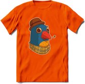Opa papegaai T-Shirt Grappig | Dieren vogel Kleding Kado Heren / Dames | Animal Skateboard Cadeau shirt - Oranje - XL