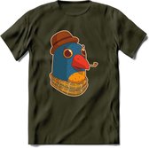 Opa papegaai T-Shirt Grappig | Dieren vogel Kleding Kado Heren / Dames | Animal Skateboard Cadeau shirt - Leger Groen - XXL