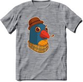 Opa papegaai T-Shirt Grappig | Dieren vogel Kleding Kado Heren / Dames | Animal Skateboard Cadeau shirt - Donker Grijs - Gemaleerd - L