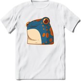 Koele kikker T-Shirt Grappig | Dieren reptielen Kleding Kado Heren / Dames | Animal Skateboard Cadeau shirt - Wit - 3XL