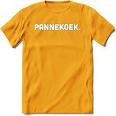 Pannekoek - Snack T-Shirt | Grappig Verjaardag Kleding Cadeau | Eten En Snoep Shirt | Dames - Heren - Unisex Tshirt | - Geel - S
