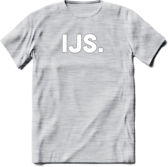 IJs - Snack T-Shirt | Grappig Verjaardag Kleding Cadeau | Eten En Snoep Shirt | Dames - Heren - Unisex Tshirt | - Licht Grijs - Gemaleerd - M
