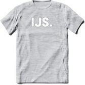 IJs - Snack T-Shirt | Grappig Verjaardag Kleding Cadeau | Eten En Snoep Shirt | Dames - Heren - Unisex Tshirt | - Licht Grijs - Gemaleerd - S