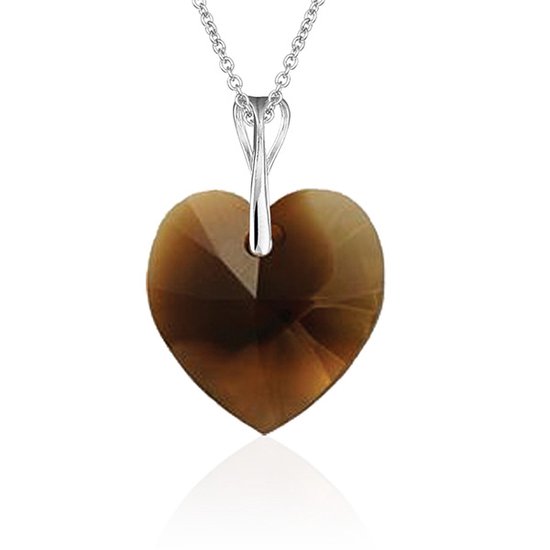 Montebello Ketting Mila HZ567 - Swarovski® Hart - 925 Zilver Gerhod. - Ø18mm - 50cm