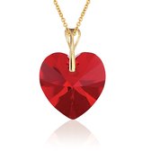 Montebello Ketting Mila HG468 - Swarovski® Hart - 925 Zilver Verguld - Ø18mm - 45cm