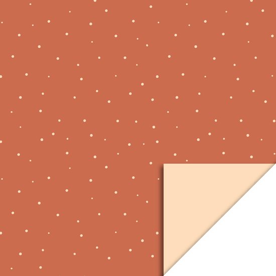 HOP - Cadeaupapier - Little Dot Faded Red - Pastel Orange - 70x300 cm