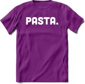 Pasta - Snack T-Shirt | Grappig Verjaardag Kleding Cadeau | Eten En Snoep Shirt | Dames - Heren - Unisex Tshirt | - Paars - XXL