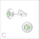 Aramat jewels ® - Oorstekers sterling zilver 5mm swarovski elements kristal chrysoliet