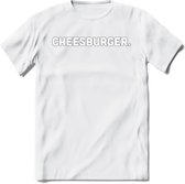 Cheeseburger - Snack T-Shirt | Grappig Verjaardag Kleding Cadeau | Eten En Snoep Shirt | Dames - Heren - Unisex Tshirt | - Wit - 3XL