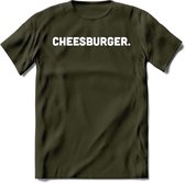 Cheeseburger - Snack T-Shirt | Grappig Verjaardag Kleding Cadeau | Eten En Snoep Shirt | Dames - Heren - Unisex Tshirt | - Leger Groen - XXL