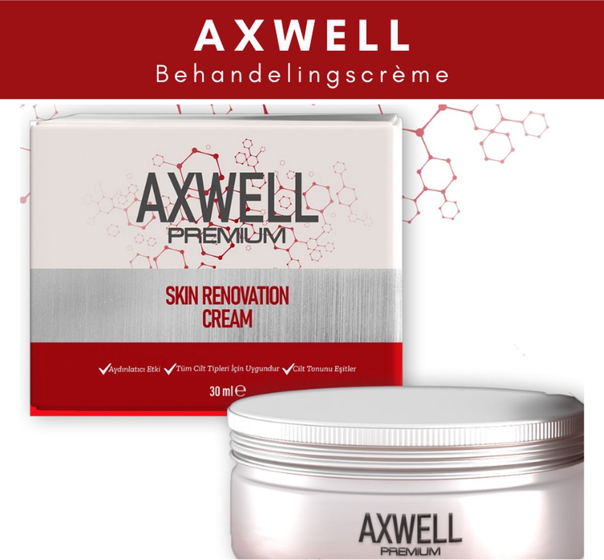 Axwell - Premium behandeling en Reiniging Huid & Gezichtsmasker - Skin renovation - Anti rimpel Creme