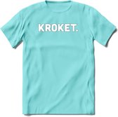 Kroket - Snack T-Shirt | Grappig Verjaardag Kleding Cadeau | Eten En Snoep Shirt | Dames - Heren - Unisex Tshirt | - Licht Blauw - S