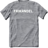 Frikandel - Snack T-Shirt | Grappig Verjaardag Kleding Cadeau | Eten En Snoep Shirt | Dames - Heren - Unisex Tshirt | - Donker Grijs - Gemaleerd - L