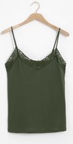 Sissy-Boy - Donkergroene singlet met kant