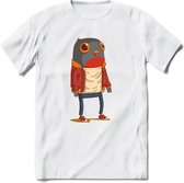 Casual vogel quote T-Shirt Grappig | Dieren vogels Kleding Kado Heren / Dames | Animal Skateboard Cadeau shirt - Wit - S