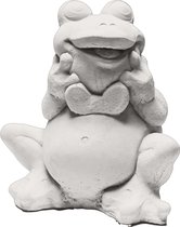 Statue de jardin grenouille (Wit) - décoration pour intérieur/extérieur - béton