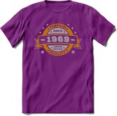 Premium Since 1969 T-Shirt | Goud - Zilver | Grappig Verjaardag Kleding Cadeau Shirt | Dames - Heren - Unisex Tshirt | - Paars - XL