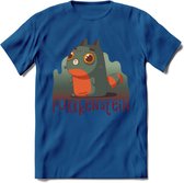 Monster van Purrkenstein T-Shirt Grappig | Dieren katten halloween Kleding Kado Heren / Dames | Animal Skateboard Cadeau shirt - Donker Blauw - M