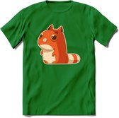 Schattige katten hypnose T-Shirt Grappig | Dieren poes Kleding Kado Heren / Dames | Animal Skateboard Cadeau shirt - Donker Groen - XXL