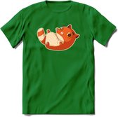 Schattige kat T-Shirt Grappig | Dieren katten Kleding Kado Heren / Dames | Animal Skateboard Cadeau shirt - Donker Groen - XL