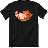 Schattige kat T-Shirt Grappig | Dieren katten Kleding Kado Heren / Dames | Animal Skateboard Cadeau shirt - Zwart - M