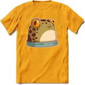 Kikkker vriend T-Shirt Grappig | Dieren reptielen Kleding Kado Heren / Dames | Animal Skateboard Cadeau shirt - Geel - M