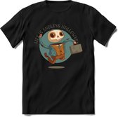 Casual skelet T-Shirt Grappig | Dieren halloween Kleding Kado Heren / Dames | Animal Skateboard Cadeau shirt - Zwart - L