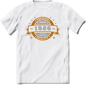 Premium Since 1926 T-Shirt | Goud - Zilver | Grappig Verjaardag Kleding Cadeau Shirt | Dames - Heren - Unisex Tshirt | - Wit - L