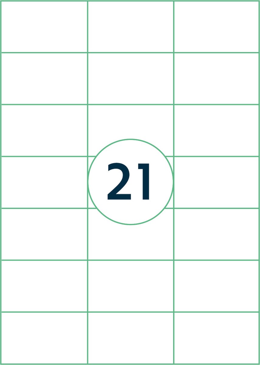 Rillprint A4 Stickervellen - Verzendetiketten Stickers - 21 Per Vel - 70.1x42.4MM