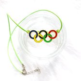 Ketting - Groen - OS - Olympische Ringen - Olympische Spelen - Peking - Beijing - Kleur - Sportsieraad - Sieraden - Sportsieraden