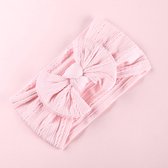 Brede strik haarband- Roze - Baby meisje -Haaraccessoires - 0-3 jaar-