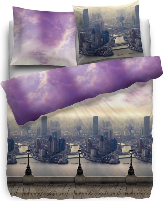 Housse de couette HnL pur coton Purple Rain - lits jumeaux - 240x200 / 220 cm