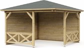 Interflex paviljoen – tuinhuis – geïmpregneerd hout – inclusief dakbedekking - P3555 - 370 x 370