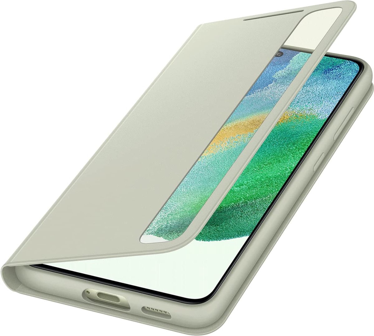 Samsung - Clear View Cover - Galaxy S21 FE 5G (2022) Olive Green