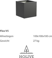 Polyester Flox V5 Vierkant 100x100x100 cm. Plantenbak