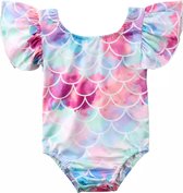 Badpak - meisjes - mermaid - roze/blauw - maat 4/5 jaar
