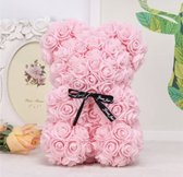 Rozen beer - Flower bear - Bloemen beer- Rose bear - 25 CM - Licht Roze