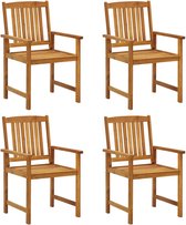 Decoways - Regisseursstoelen 4 stuks met kussens massief acaciahout