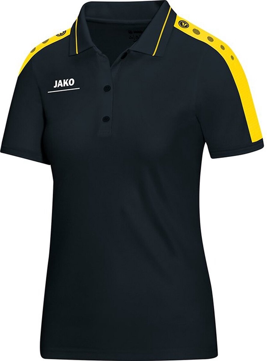 Jako Striker Polo Dames - Zwart / Citroen | Maat: 34-36