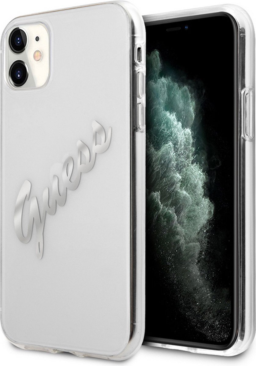 Guess Vintage Transparent Back Case voor Apple iPhone 11 (6.1") - Zilver