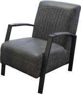 Industriële fauteuil Giulietta | lederlook Missouri antraciet 09 | 61 cm breed