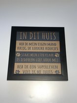 Tekstbord / Wandbord / Huisdieren / Verjaardag / Cadeau / Woondecoratie / Bruin / Fotolijst / Dierendag