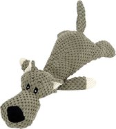 Happy Dog! - Hondenknuffel met Piep! Groen - 30 x 9 x 5 cm - Hondenspeelgoed van Woof Company - Stevige knuffel van corduroy stof
