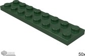 LEGO Plaat 2x8, 3034 Donkergroen 50 stuks
