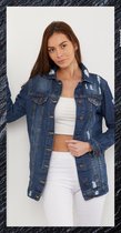 Jeans dames spijkerjasje donker blauw Lang maat M 42