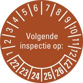 Volgende inspectie op sticker 22-27, PVC 20 mm - 36 per kaart