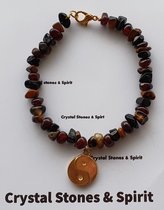 Armband Mineraalsteen "Kracht & Vertrouwen" met Yin Yang goudkleurig